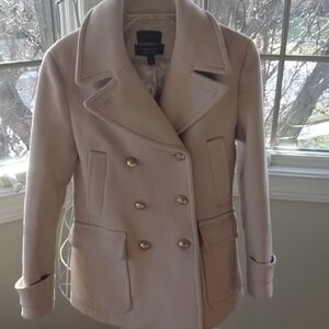 J. Crew Women's Tan Double-Breasted Pea Coat